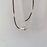 Noah Black Spinel Pearls Necklace