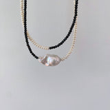 Noah Black Spinel Pearls Necklace