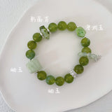 Autumn Crisp Serpentine Jade Bracelet