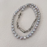 Silver Knight Pearls Necklace