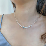 Aquamarine S925 Pearls Necklack