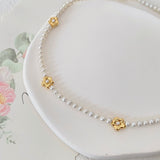 Golden Bloom Pearls Necklace