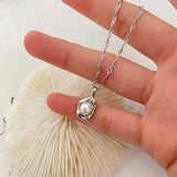 Silver Bean Pearl Necklace