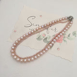 Duo Pink Pearls Necklace