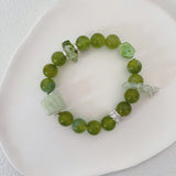 Autumn Crisp Serpentine Jade Bracelet