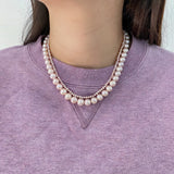 Duo Pink Pearls Necklace