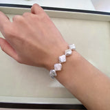 Square Diamond Pearls Bracelet