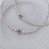 Aquamarine S925 Pearls Necklack