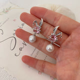 Pink Bunny Baroque Pearls Earring