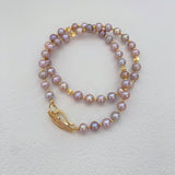 Purple Leaf Pearls Necklace