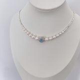 Aquamarine S925 Pearls Necklack