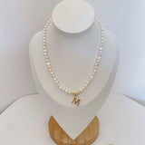 M Letter Pearls Necklace