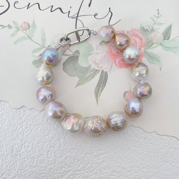 Fantasy Lilies Baroque Pearls Bracelet