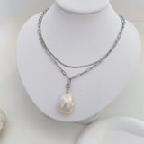 Pearls Double Layered Chain Necklace