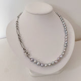 Silver Knight Pearls Necklace