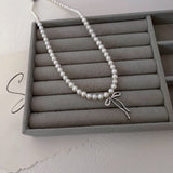 5-5.5mm Bowknot Pearls Necklace