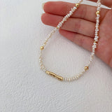 Irregular Golden Pearls Necklace