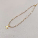 M Letter Pearls Necklace