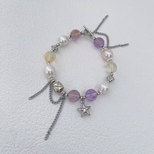 Ametrine / Amethyst Baroque Pearls Bracelet