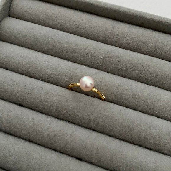 Pink Bamboo Pearl Ring