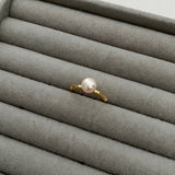 Pink Bamboo Pearl Ring