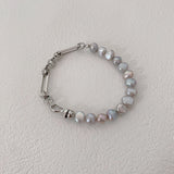Silver Knight Pearls Bracelet