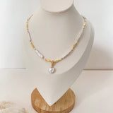 Gold Linear Pearls Necklace