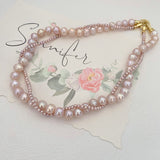 Duo Pink Pearls Necklace