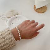 Love Heart Baroque Pearls Bracelet