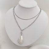 Pearls Double Layered Chain Necklace