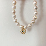Love Heart Baroque Pearls Bracelet