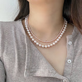 Duo Pink Pearls Necklace