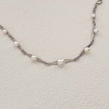 Silver Chain Pearls Bracelet