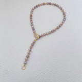 Purple Leaf Pearls Necklace