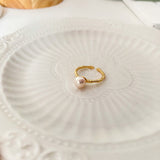 Pink Bamboo Pearl Ring