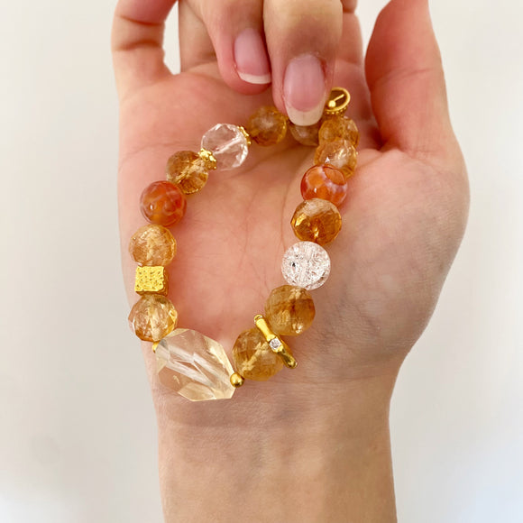 Golden Fad Citrine Crystal Bracelet