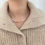 Gold Linear Pearls Necklace