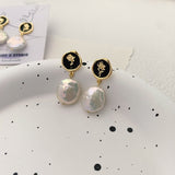 Black Rose Baroque Pearls Earring