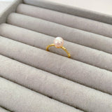 Pink Bamboo Pearl Ring