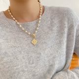 Chrome Hearts Style Pearls Necklace