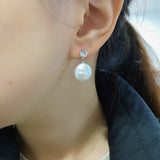 Shine Button Pearls Earring