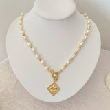 Chrome Hearts Style Pearls Necklace