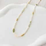 Spring Green Pearls Necklace