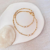 Golden Linear Pearls Necklace