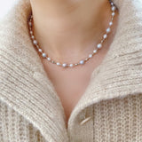 Gray Starry Pearls Necklace