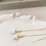 Heart Pearls Earring Stud