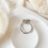 Bow Gray Pearls Ring