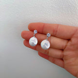 Shine Button Pearls Earring