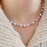 Gray Starry Pearls Necklace