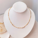 Golden Linear Pearls Necklace